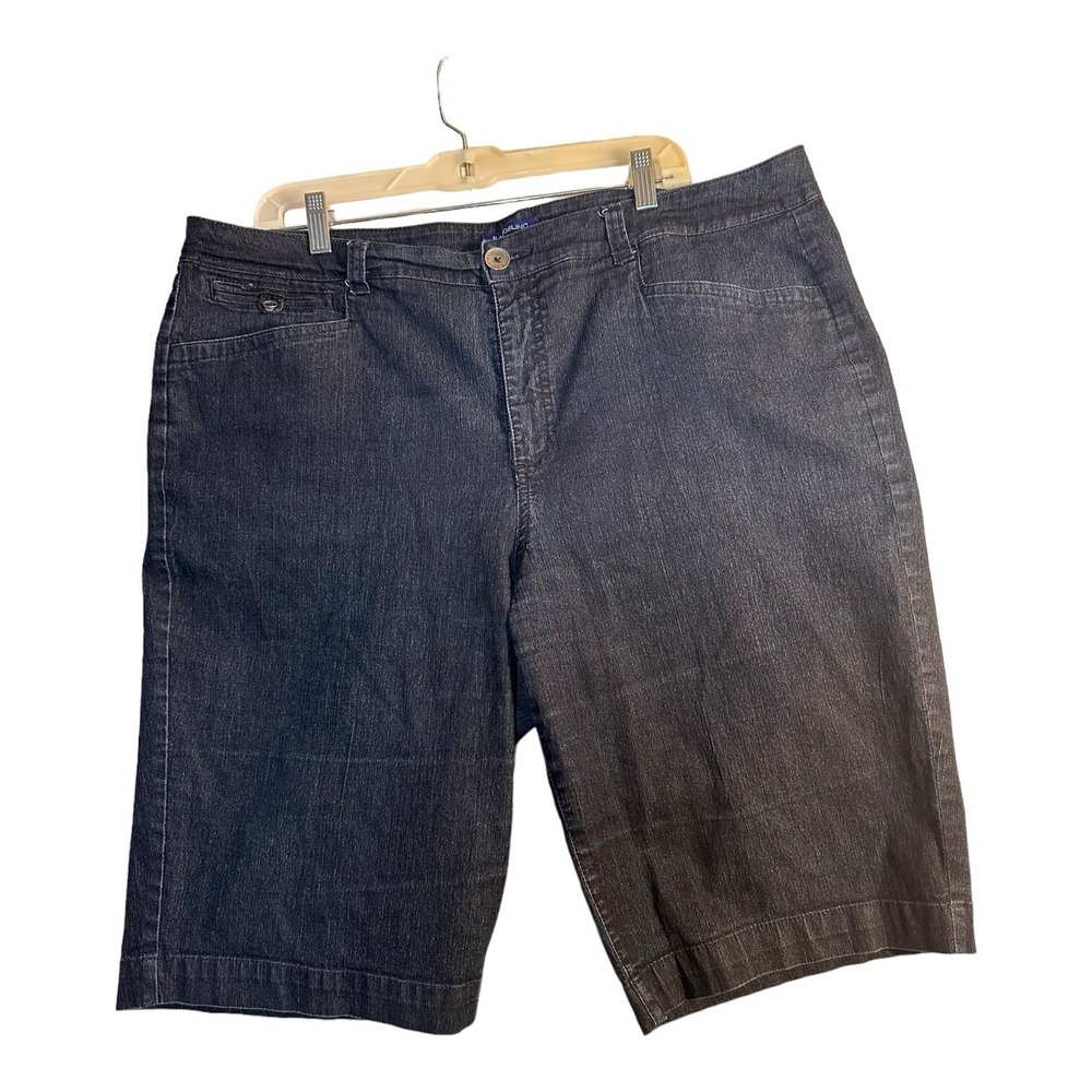 Bandolino Jeans Bermuda Shorts 20W Indigo Blue Cotton Blend High‎ Rise Stretch